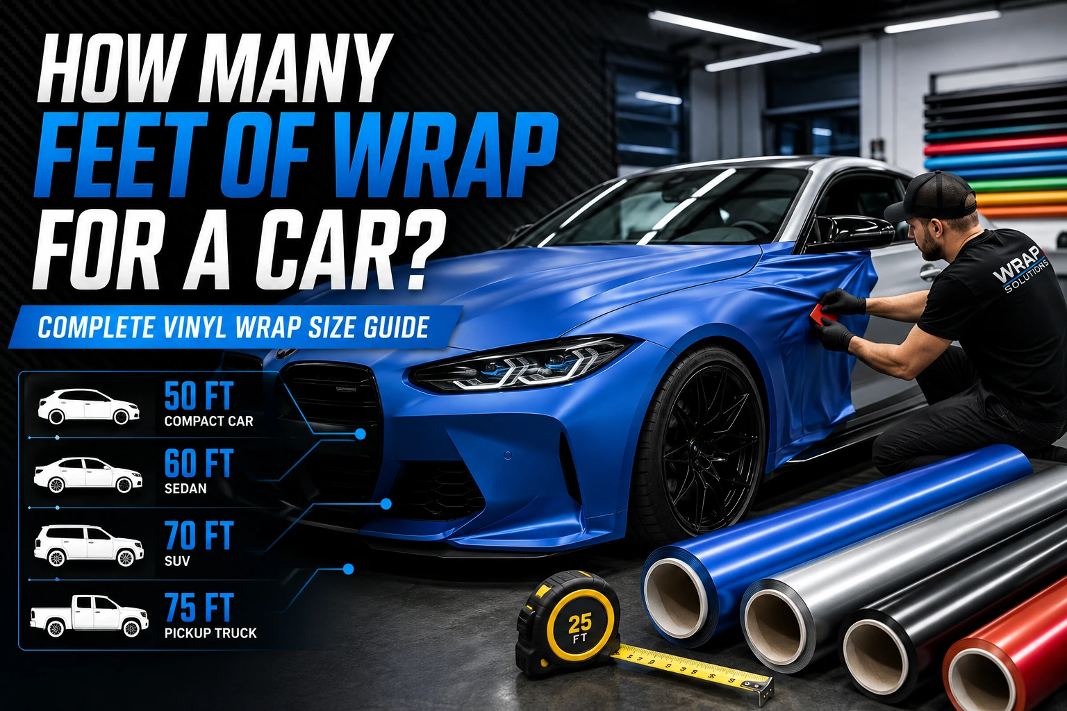 how many feet of wrap for a car