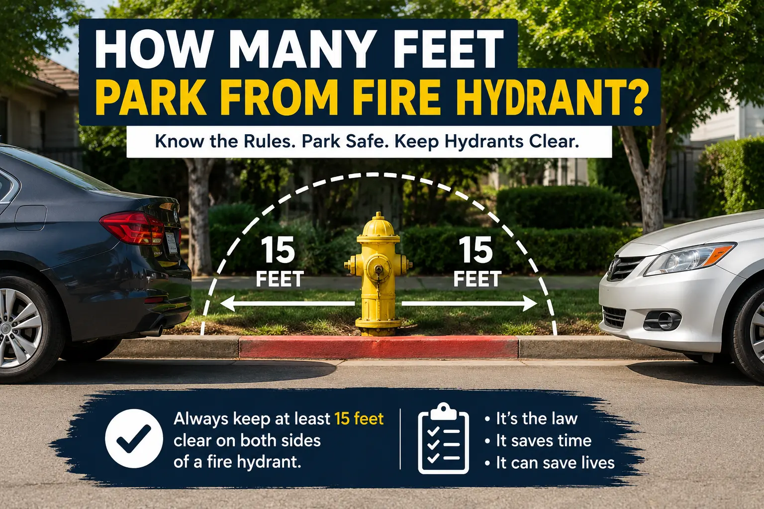 how many feet park from fire hydrant