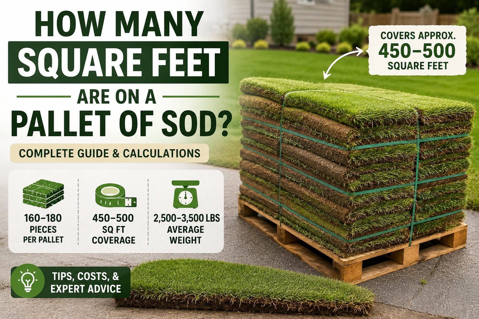 how many square feet are on a pallet of sod