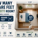 how many square feet in a 11x11 room