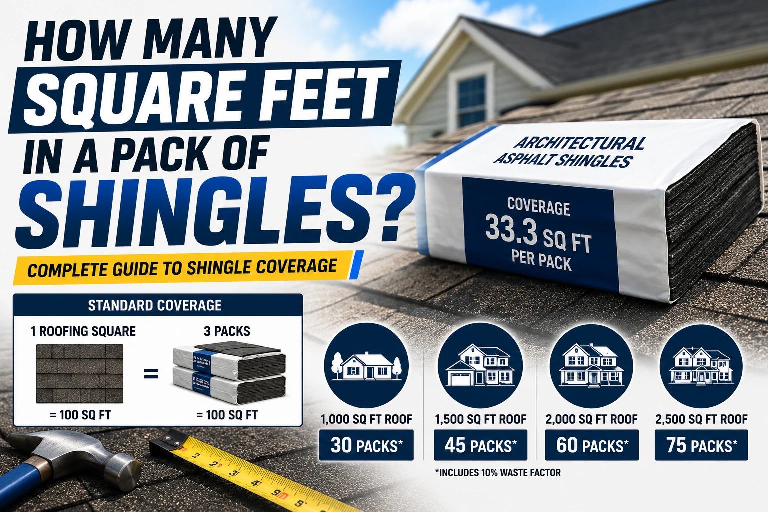 how many square feet in a pack of shingles