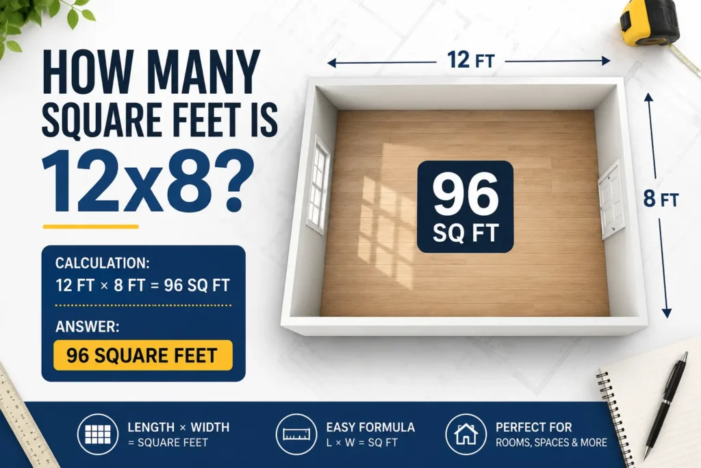 how many square feet is 12x8