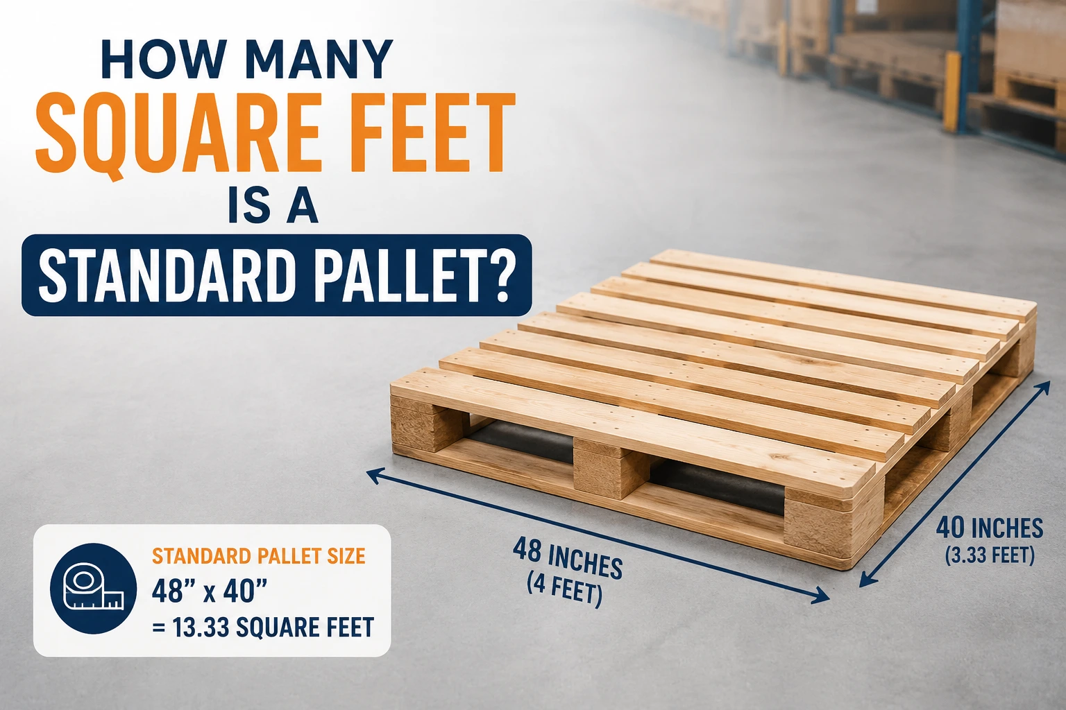 how many square feet is a standard pallet
