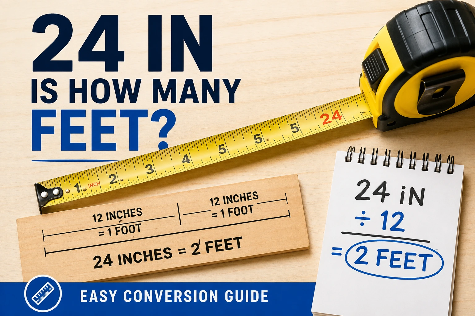 24 in is how many feet