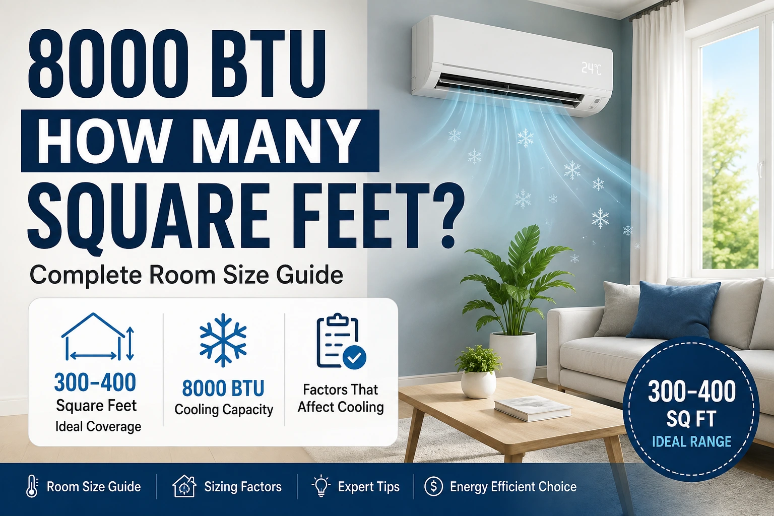 8000 btu how many square feet