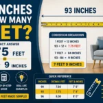 93 inches is how many feet