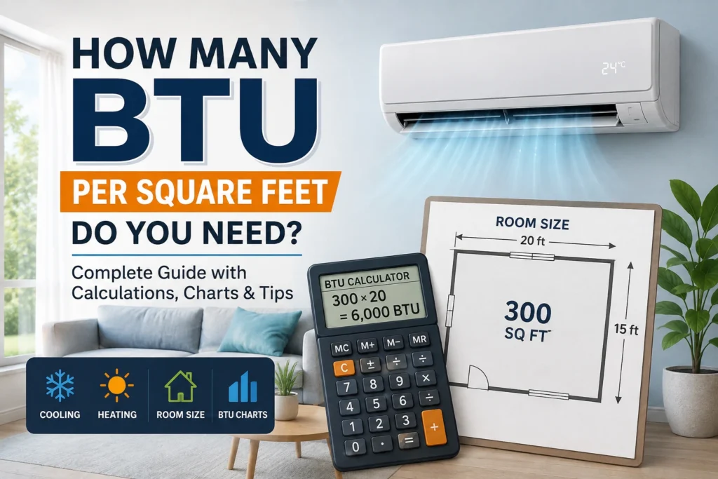 how many btu per square feet