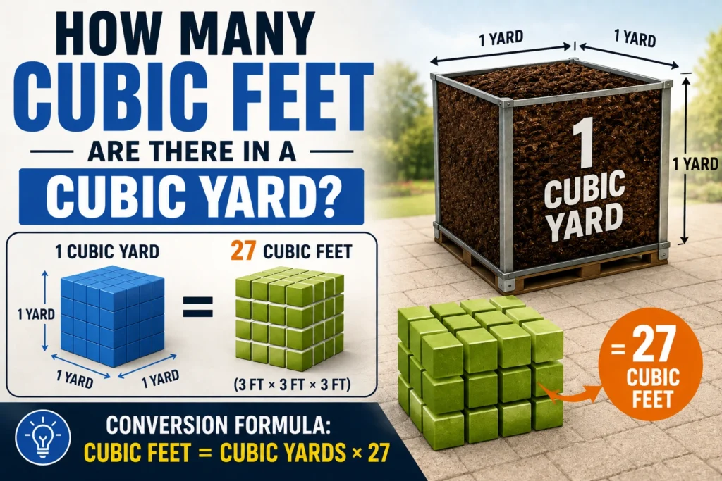 how many cubic feet are there in a cubic yard