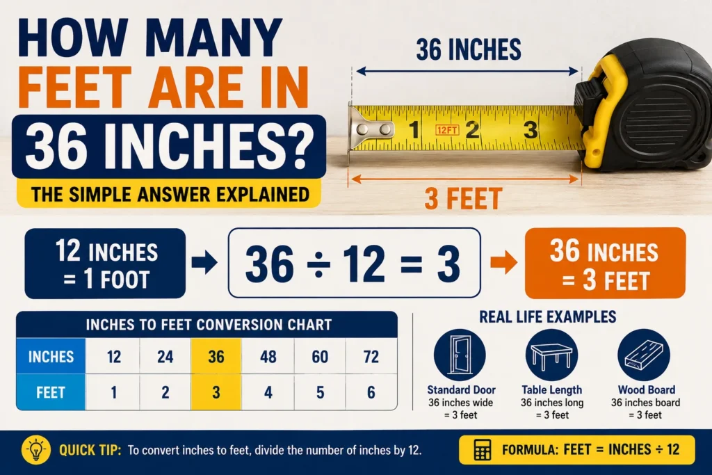 how many feet are in 36 inches