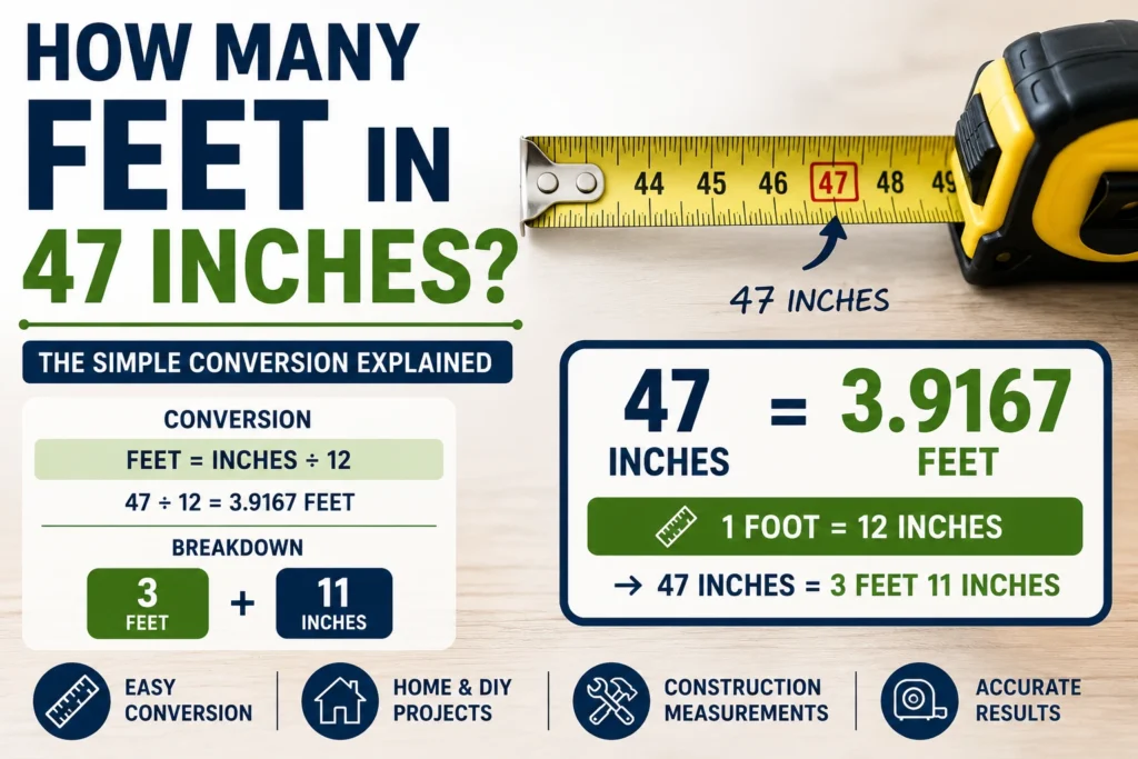how many feet in 47 inches