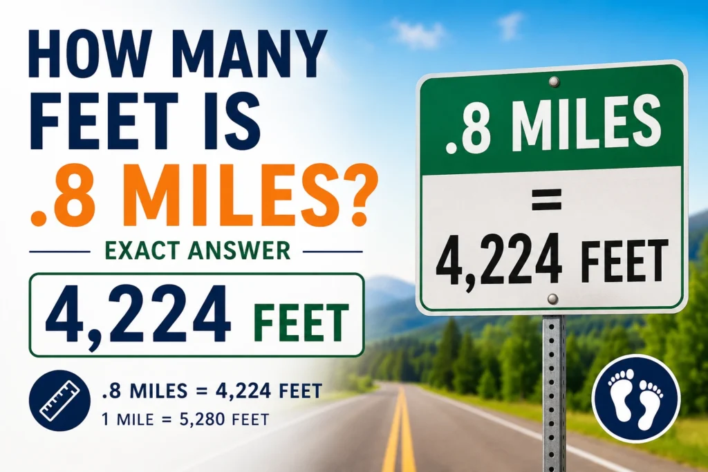 how many feet is .8 miles