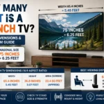how many feet is a 75 inch tv