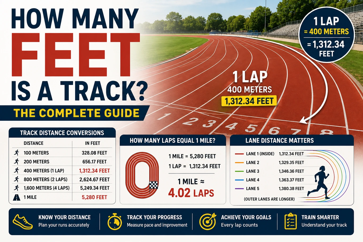 how many feet is a track