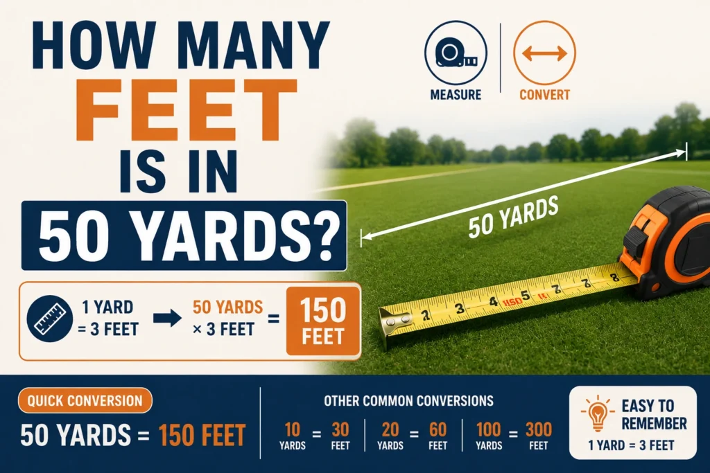 how many feet is in 50 yards