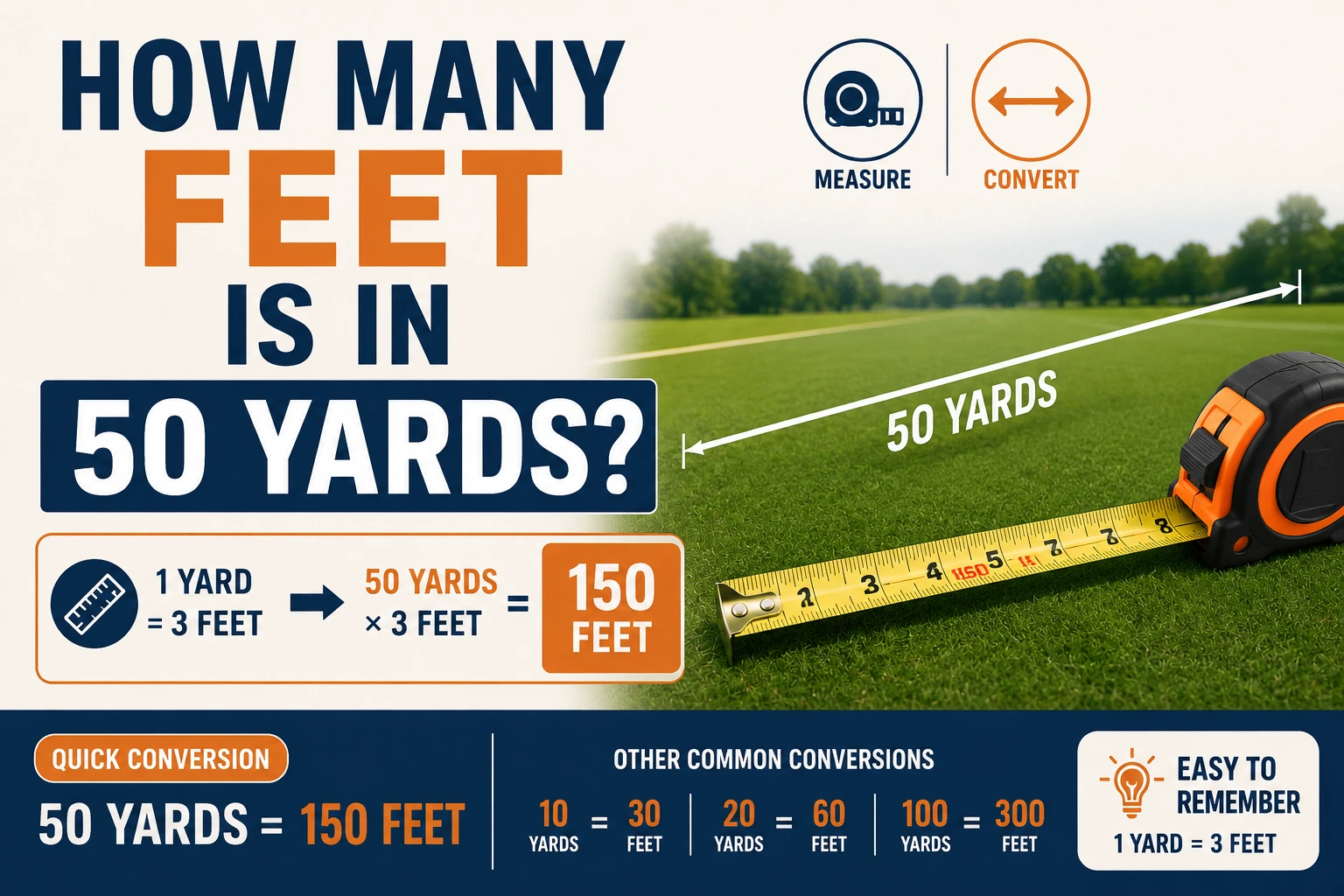 how many feet is in 50 yards