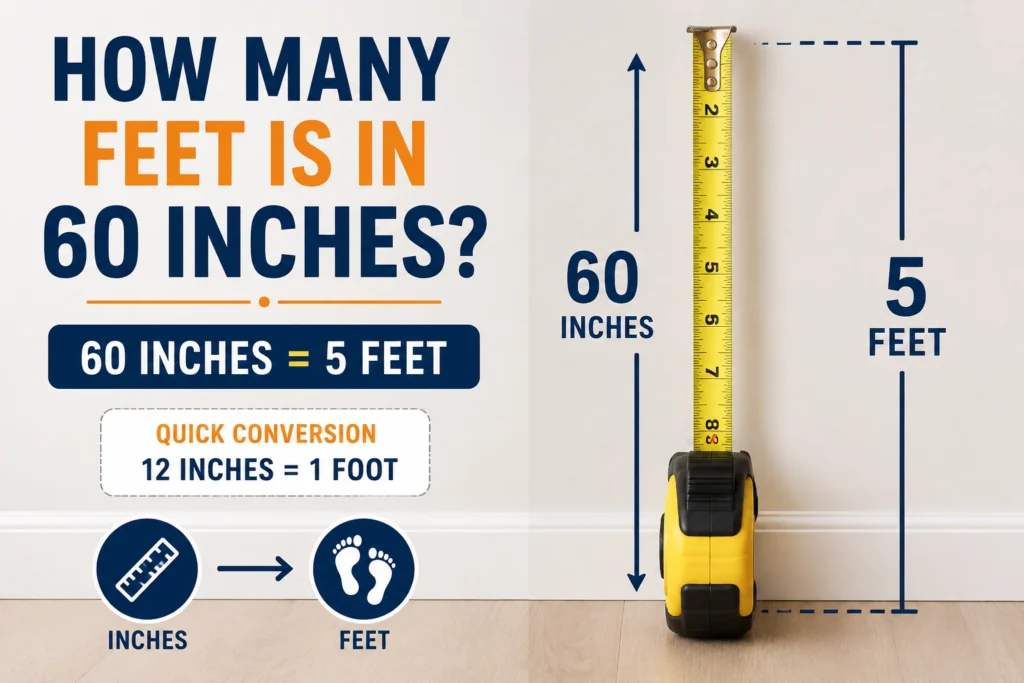 how many feet is in 60 inches