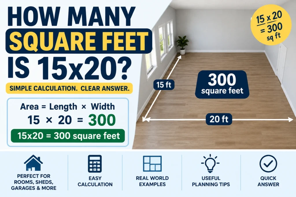 how many square feet is 15x20